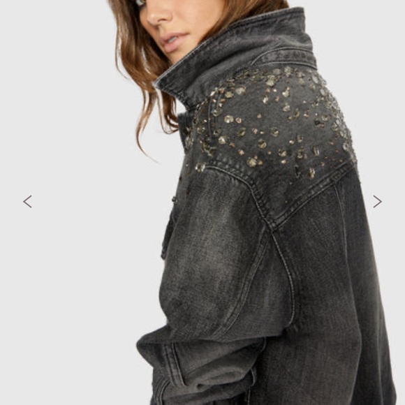 Rebecca Minkoff  NWT Crystal Embellished Denim Jacket - Picture 2 of 3